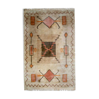 Vintage tibetan khaden handmade carpet 159cm x 237cm 1960s, 1c504