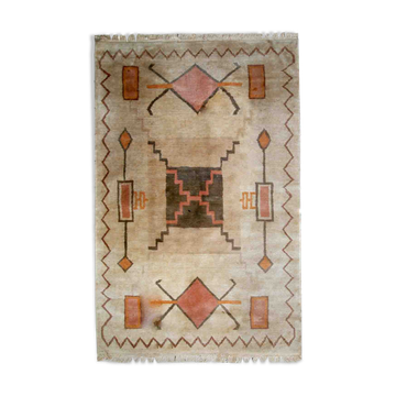 Vintage tibetan khaden handmade carpet 159cm x 237cm 1960s, 1c504