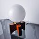 Pine table lamp and opaline globe, popular art, Spain, 1970