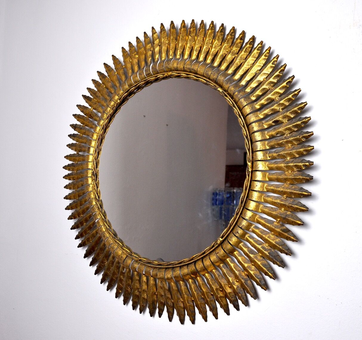 Miroir soleil, gilded metal with gold leaf, Italy, 1960