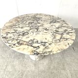 Vintage round marble dining table, 1970s
