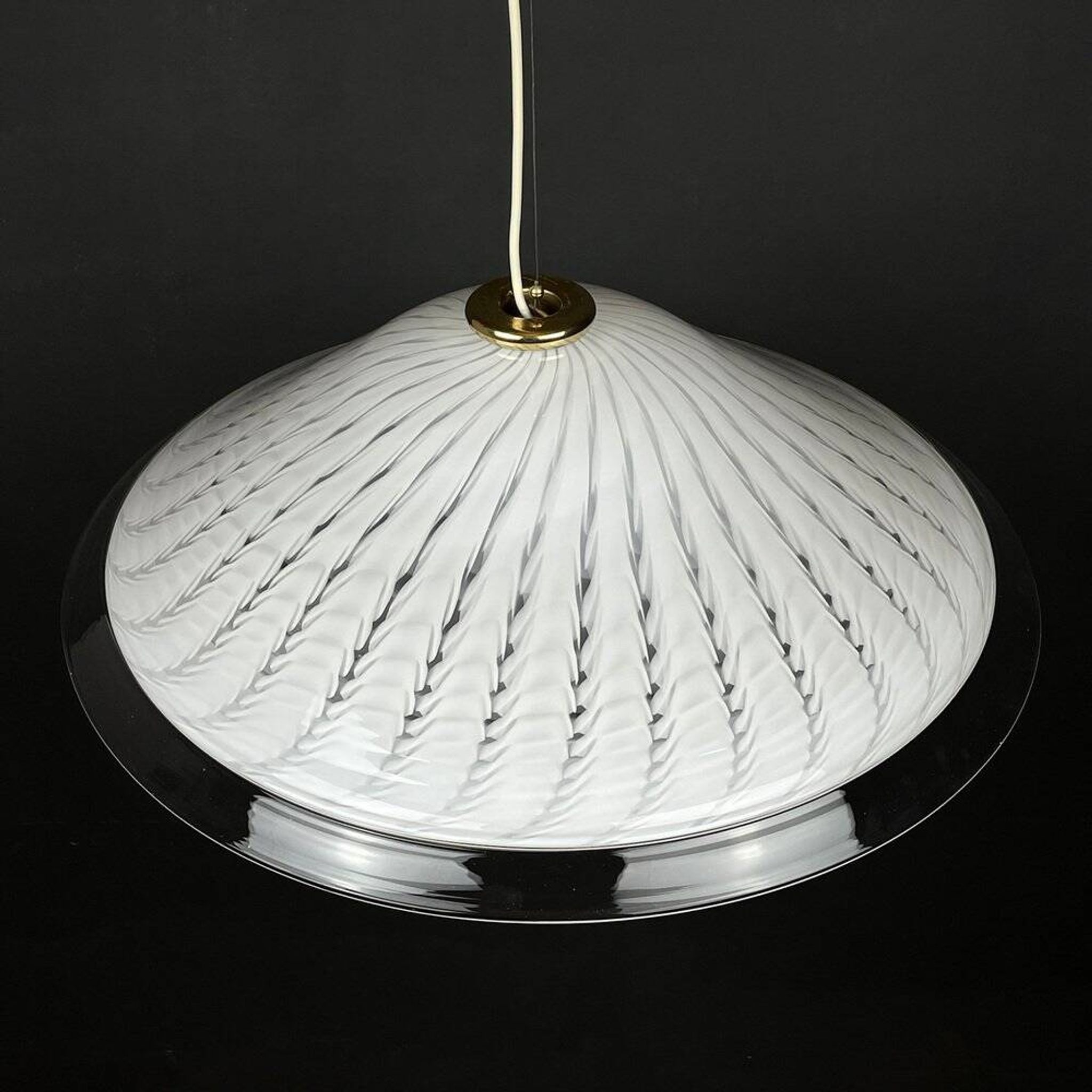 Murano glass pendant lamp, tourbillon, Italy, 1970s