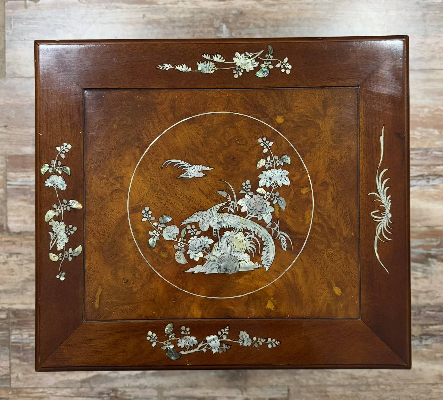 China 20th century: mahogany and burl saddle circa 1950