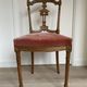 Elegant Louis XVI style chair in carved wood and antique velvet