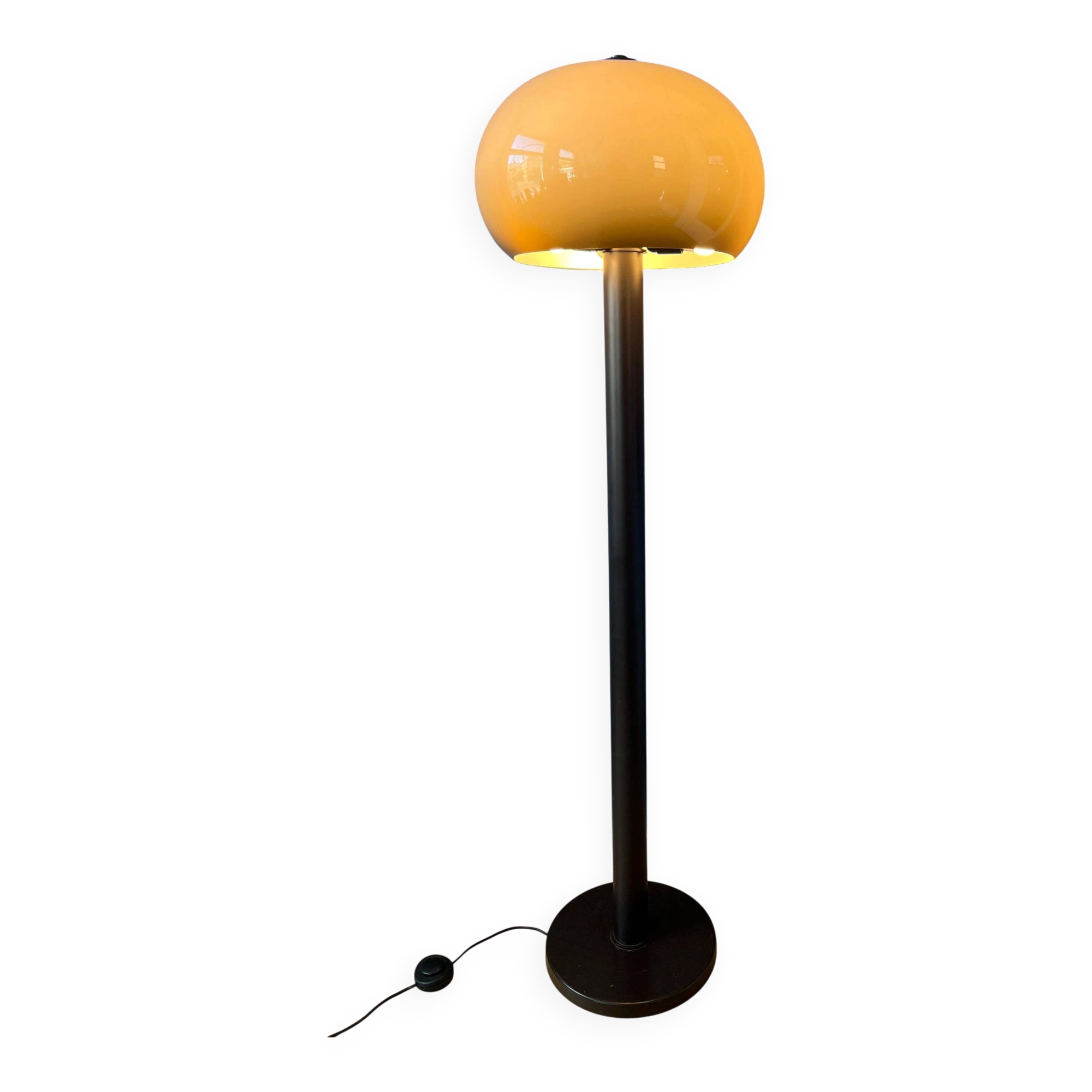 Vintage mushroom floor lamp in brown acrylic glass