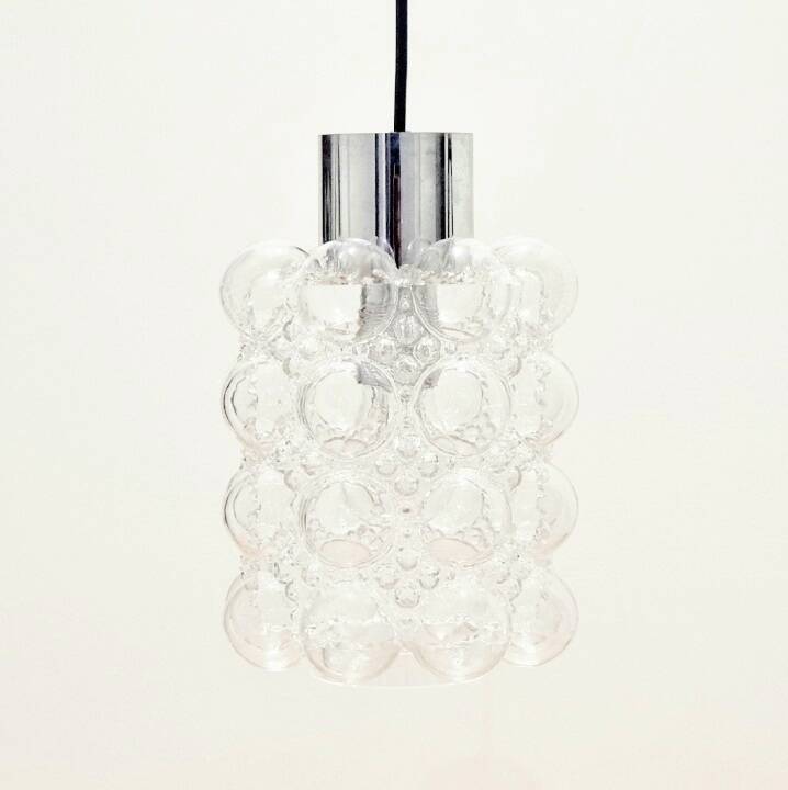 Pair of Bubble Glass Pendant Lights by Helena Tynell for Limburg, 1960s