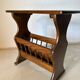 Turned wood magazine rack side table – vintage rustic style
