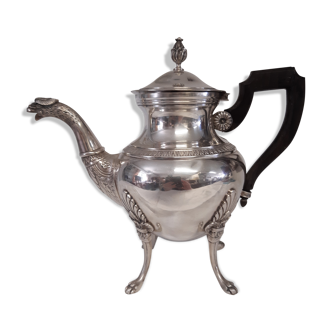Silver metal teapot