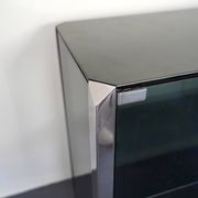 Vintage glass and chrome cabinet by Willy Rizzo for Mario Sabot. Italy 1970