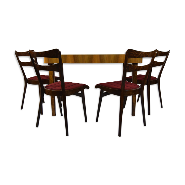Table de salle à manger en teck & quatre chaises 1960s