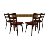 Table dining room in teak & four chairs 1960 s