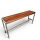 Curved base console in Scandinavian design – mahogany and chrome
