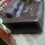 Dark brown leather armchair from steiner by designer pascal daveluy model ranelagh