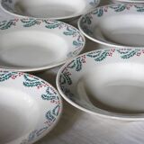 6 soup plates from Moulin des loups model “Houx” in good condition