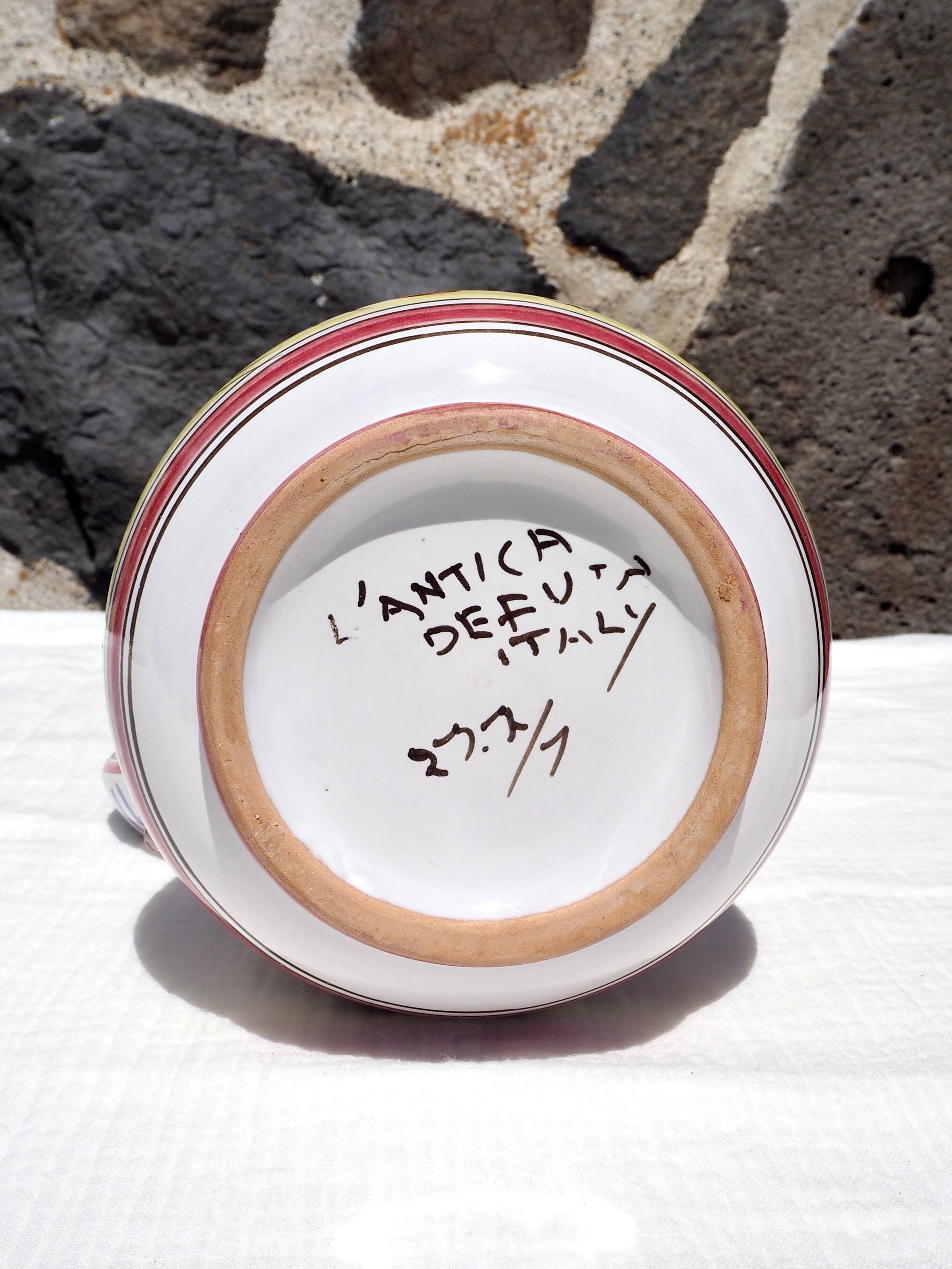 Italian ceramic pitcher