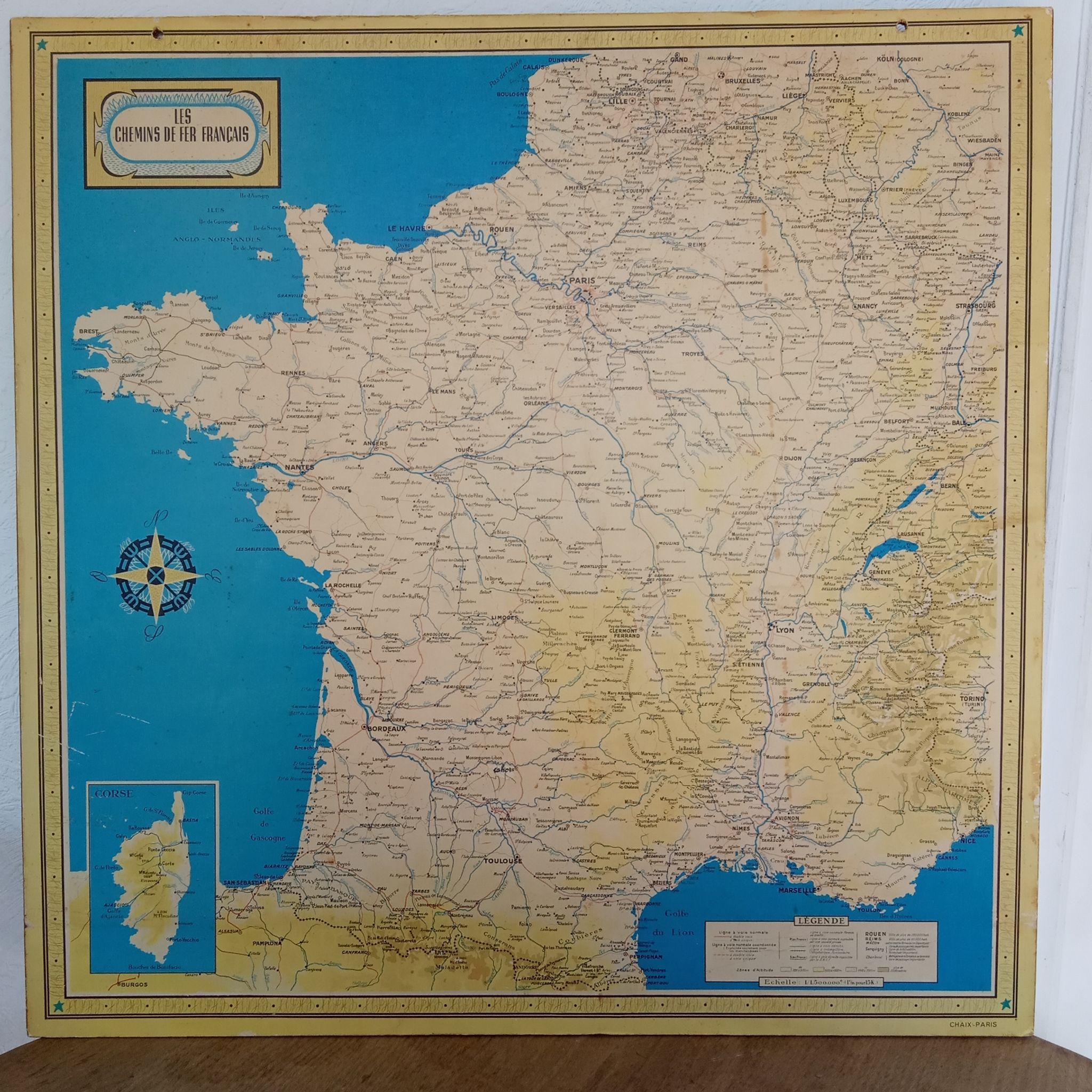 Carte les chemins de fer Français