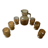 Vintage lemonade service in smoked glass - vemam - made in italy