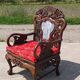 Lot de 2 chaises asiatiques chinoises vintage en palissandre sculpté avec marbre