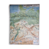 Pedagogical map MDI, 1968, reversible, physical map of Germany and economic map of Italy