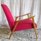Scandinavian style armchair in wood and fabrics - 1960s