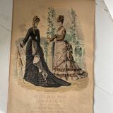 2 old engravings “fashion review”