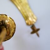 Pair of Art Deco wall sconces in brass, Sweden, 1950s