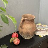 Poterie d’argile turque vintage, récipient en argile vieilli et antique / vase / petit