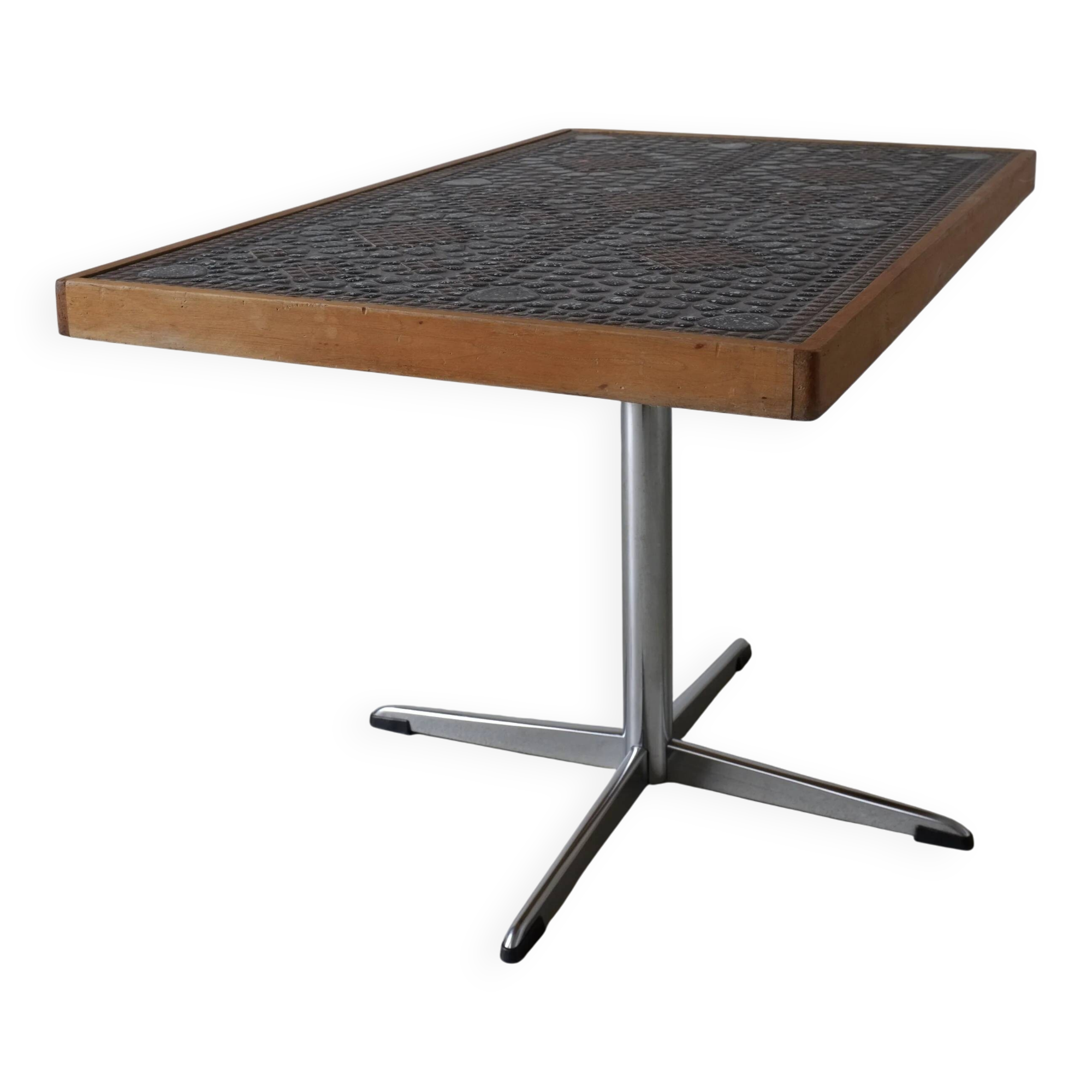 Mid-century mosaic swivel side table | 1960s