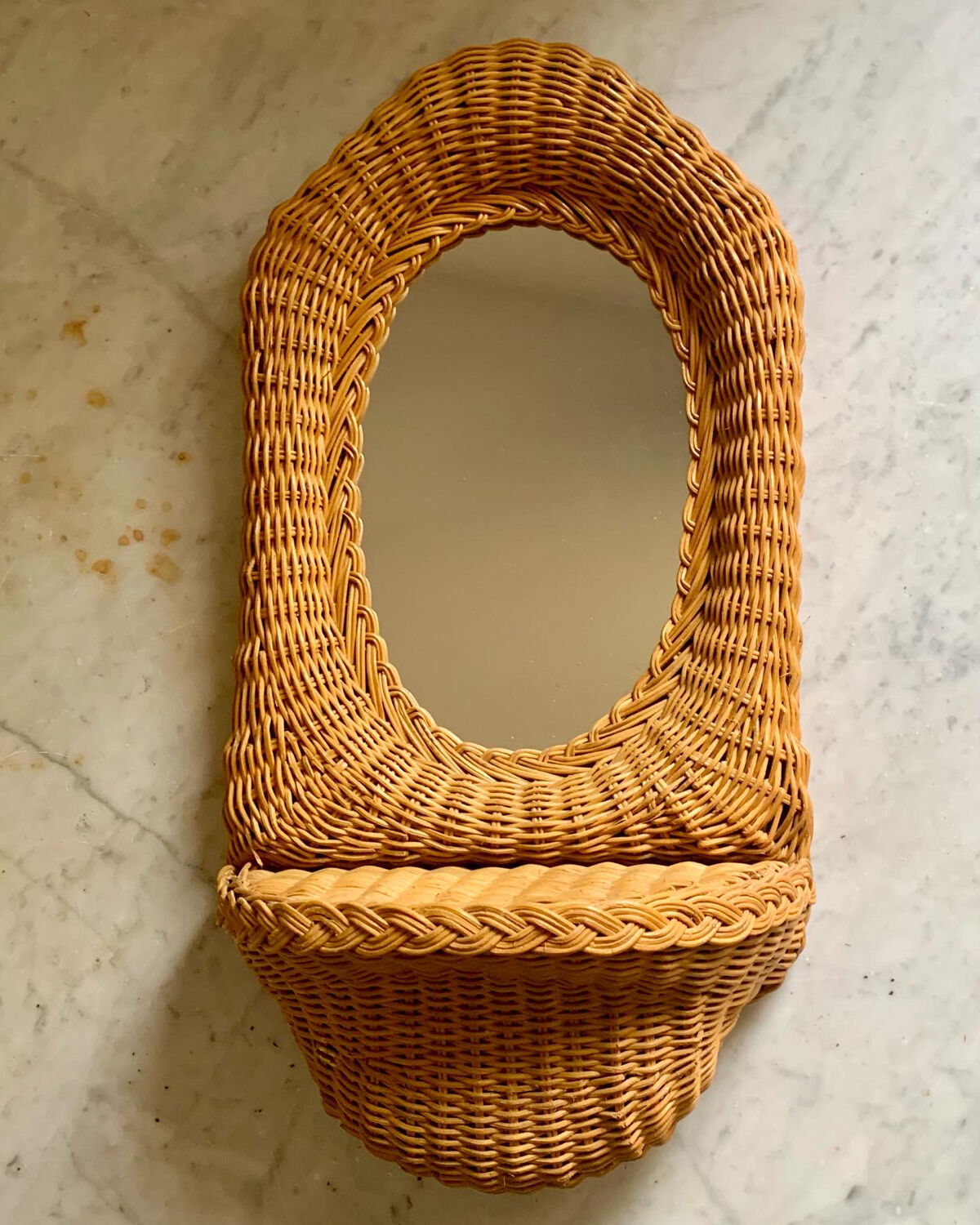 Wicker mirror from the 60s