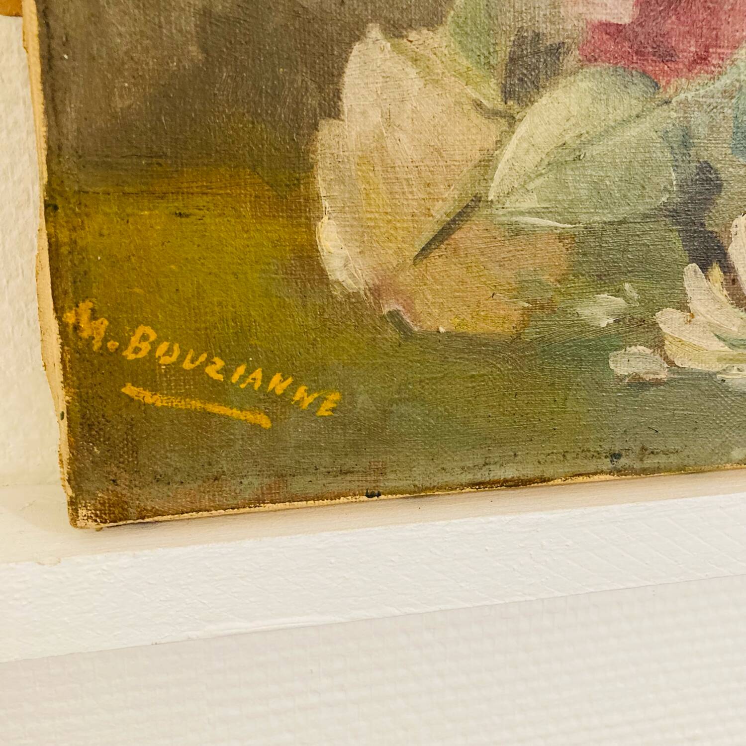 Oil on canvas 1898 still life bouquet deposited