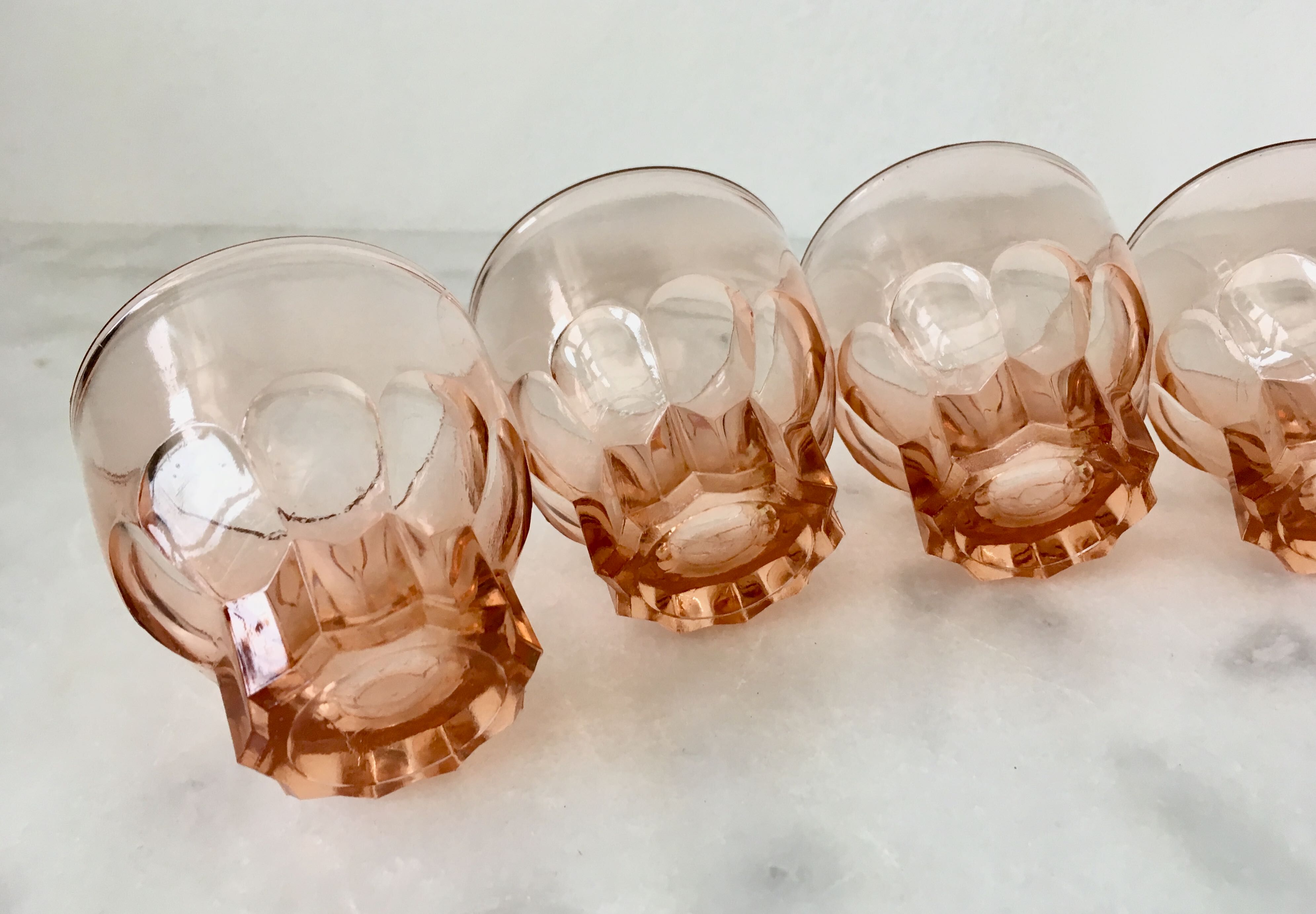 Set of 6 glasses rosaline cups