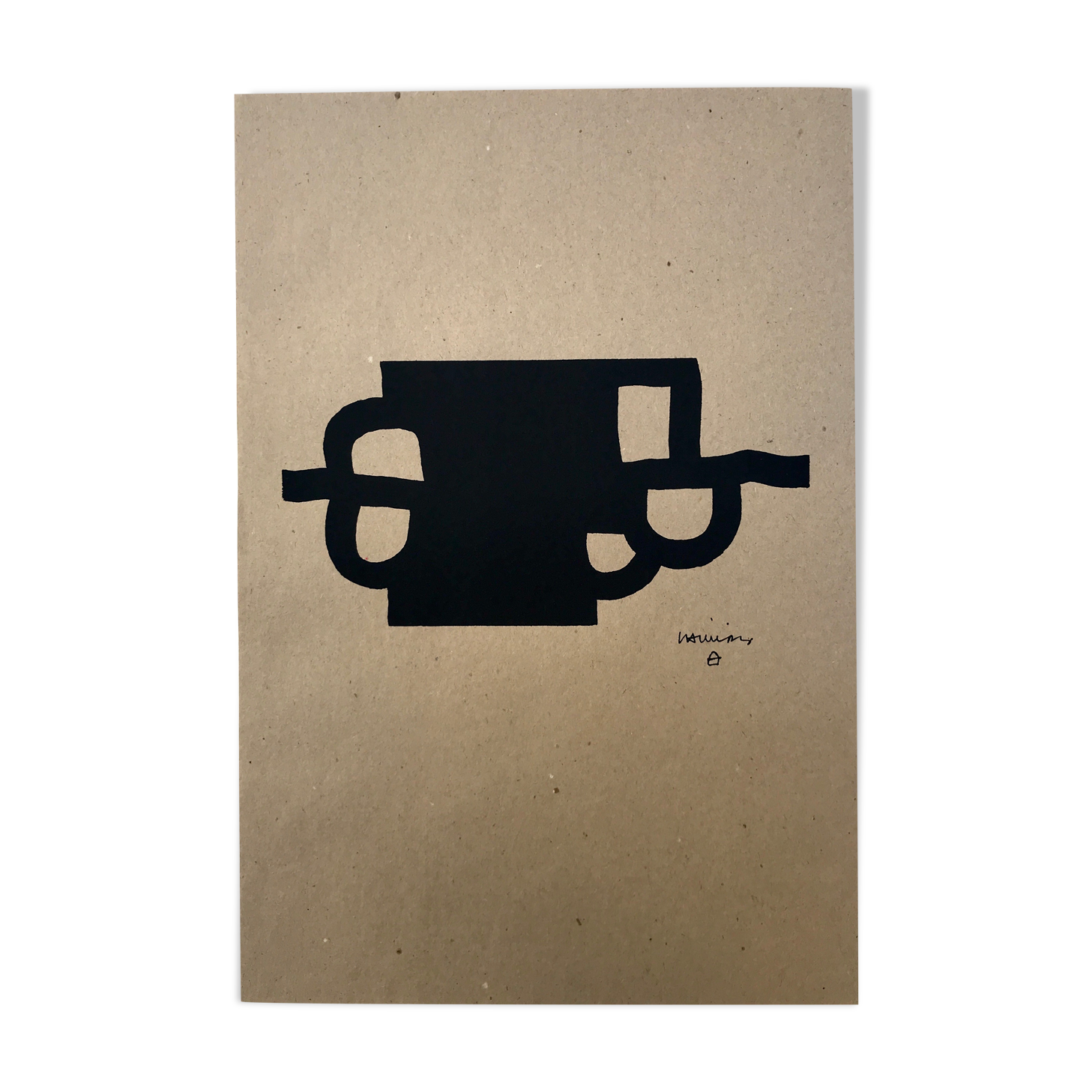 Original screenprint on tobacco paper by Eduardo CHILLIDA, Antzo II, 1985