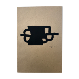 Original screenprint on tobacco paper by Eduardo CHILLIDA, Antzo II, 1985