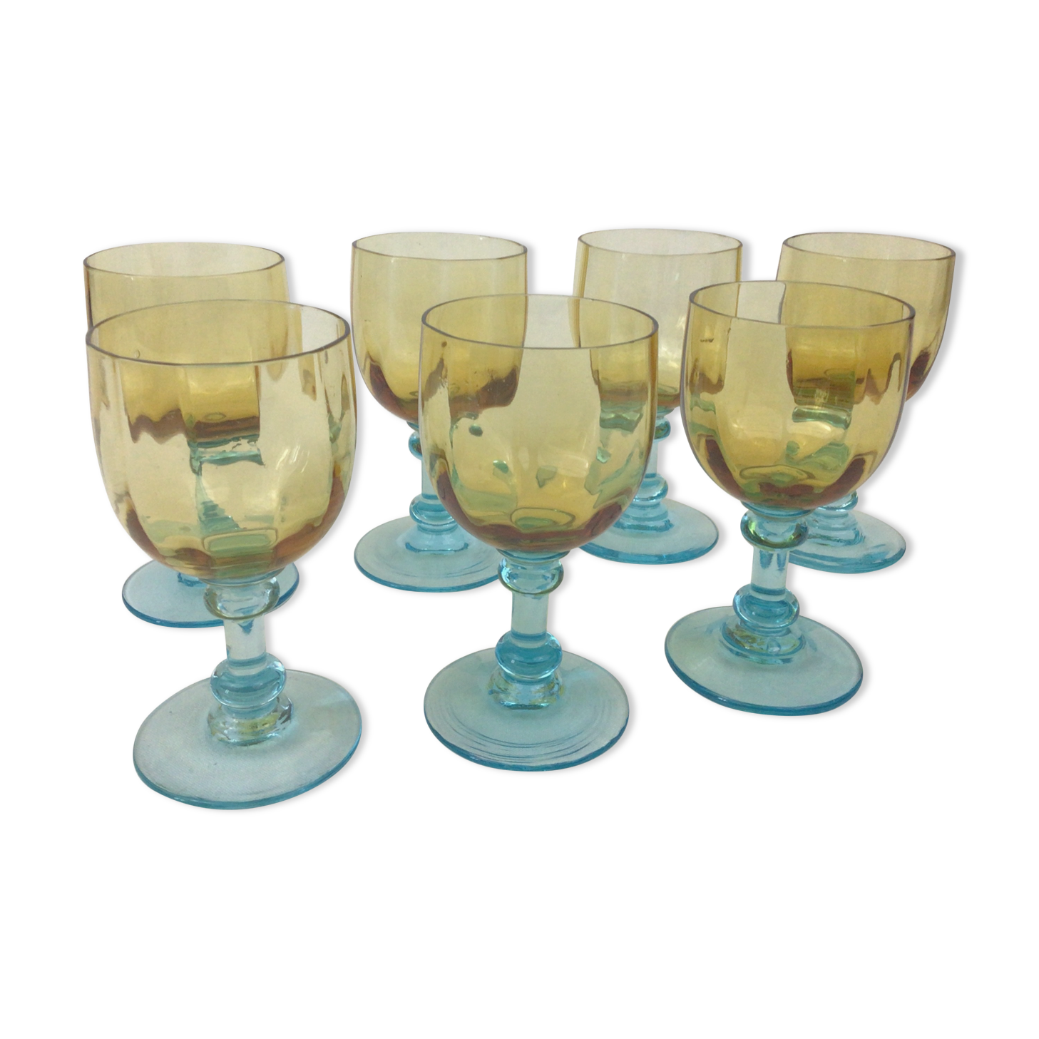 7 glasses of wine George Sand cristallerie Portieux