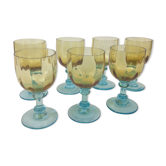 7 glasses of wine George Sand cristallerie Portieux