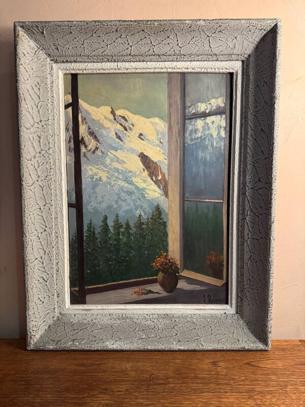 Peinture de montagne signée  Lucien Quenard