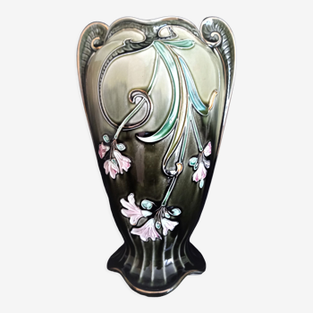 Gustave de Bruyn Art Nouveau earthenware vase by Fives Lille