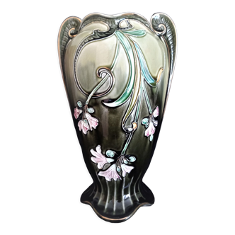 Vase Art Nouveau en faïence de Fives Lille Gustave de Bruyn