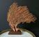 Red Gorgon Wooden Base. H: 32 cm | Decorative Object & Curiosity