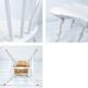 Chaise vintage en bois blanc avec dossier à barreaux, style maison de campagne