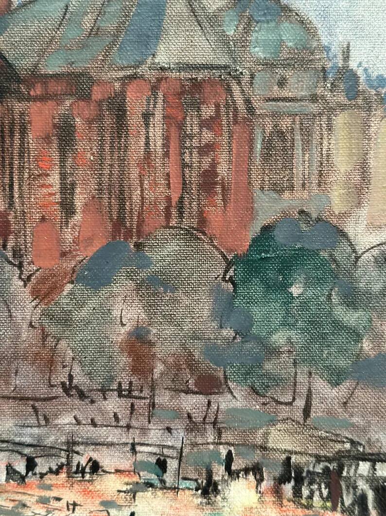 Original Swedish Oil on Panel – “Castle Behind Trees” by K. Gustaf Strandgers – Signed – Vintage & Framed