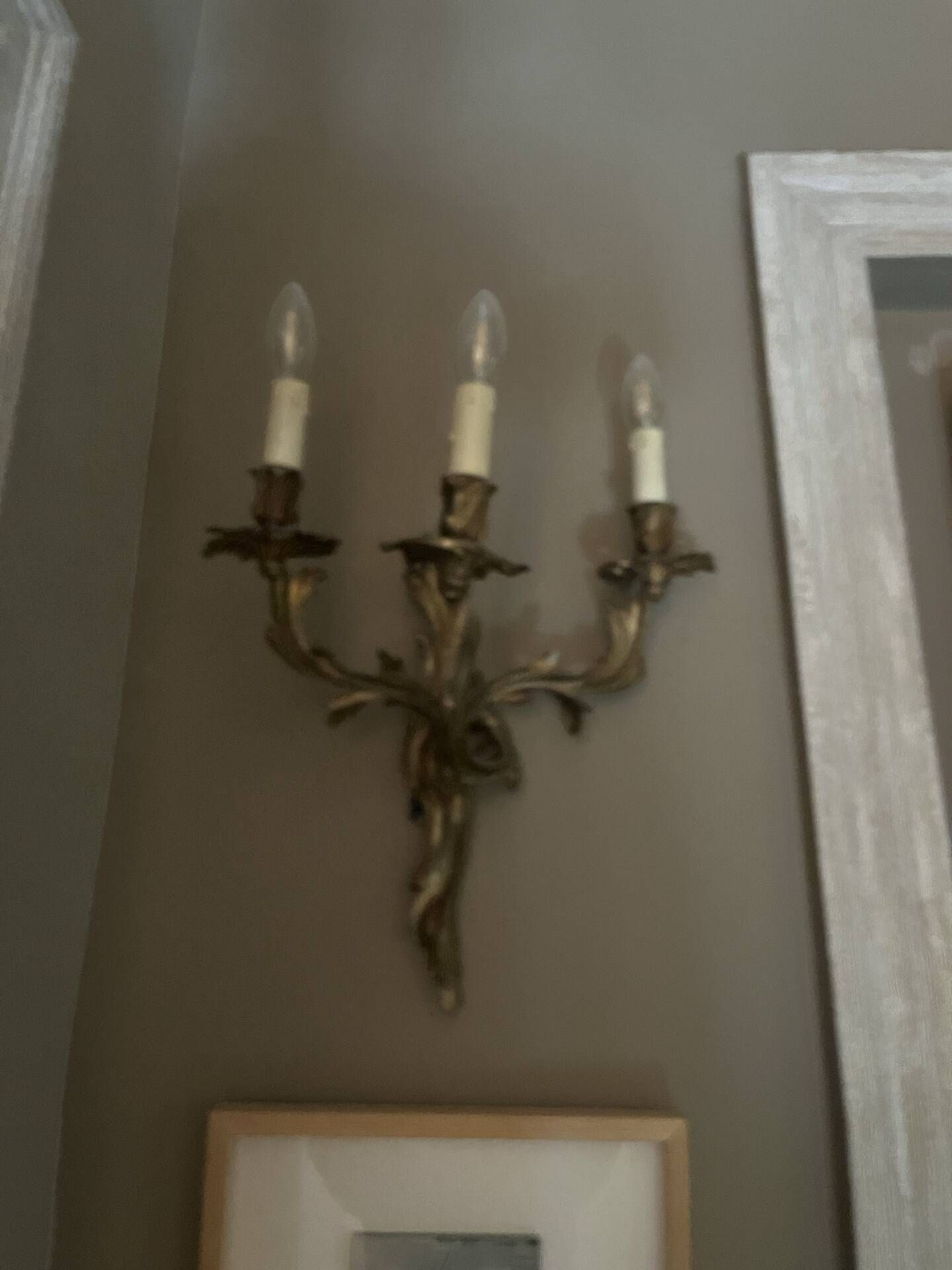 Pair of wall lights in louis xv rococo style
