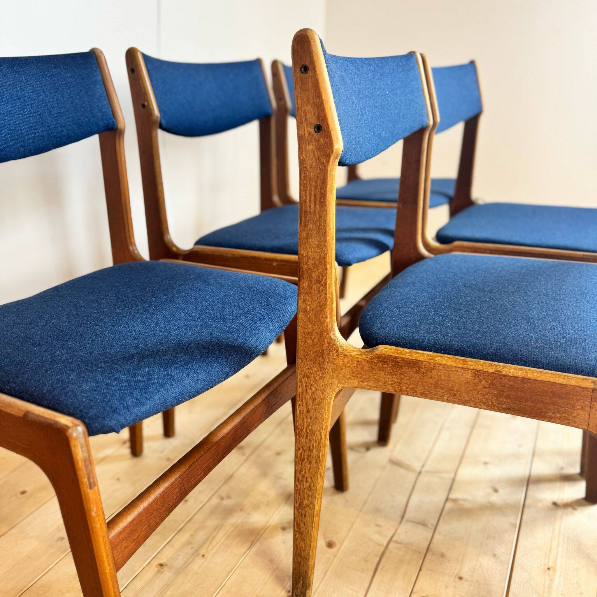 Set of six vintage chairs, Denmark, 1960s