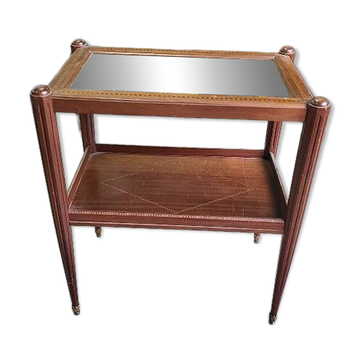 Table d'appoint ou desserte a miroir art deco en marqueterie