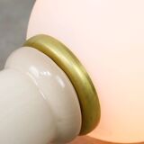 Mid-century Italian Floral Table Lamp in Ceramic and Opaline