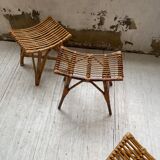 Set 3 rattan stools