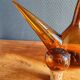 Vintage Amber Glass Wine Carafe - Artisan Decanter in Porron Style