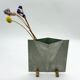 Sculptural brushed aluminium vase, 1980s