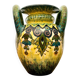 Sublime vase signed Paul Fouillen with yellow and green handles 1940