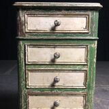 Old wooden dresser, aged green patina
